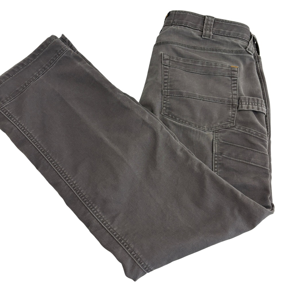 Ariat Rebar M4 Work Pants Mens 34W x 30L Gray Bootcut Canvas Outdoor Carpenter